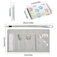 thumbnail image 3 of JIALIOU Nylon Trifold Card Wallet with ID Window Zipper Pocket for Men Women Teen Checkered Stripes with Hand Drawn Flower, 3 of 7