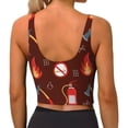 thumbnail image 4 of Goofa Fire Extinguisher Printed Sports Bras for Women, High Impact Running Bra Workout Crop Tank Tops Longline Sports Bra Push up-XX-Large, 4 of 9