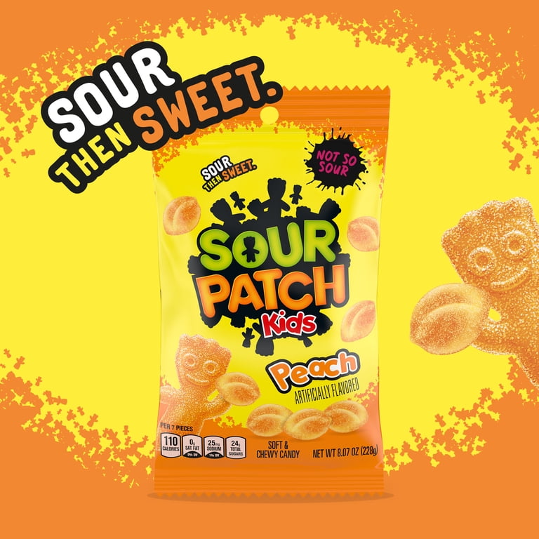 Sour Patch Kids, Soft Chewy Candy, 8.07 oz, Peach flavor - Walmart.com
