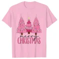 thumbnail image 5 of Camiseta rosa de árbol de Navidad para mujer, traje de fiesta de Navidad con gráfico divertido, ropa informal Harajuku para mujer, camisetas de manga corta con cuello redondo, 5 of 5