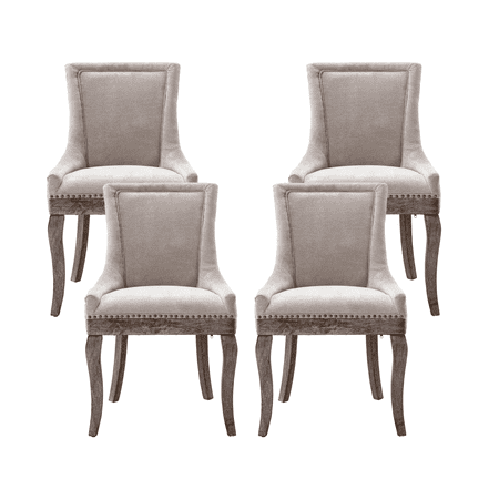 Rhomtree Modern Rubber Wood Tufted Dining Side Chairs Beige (Set of 4)