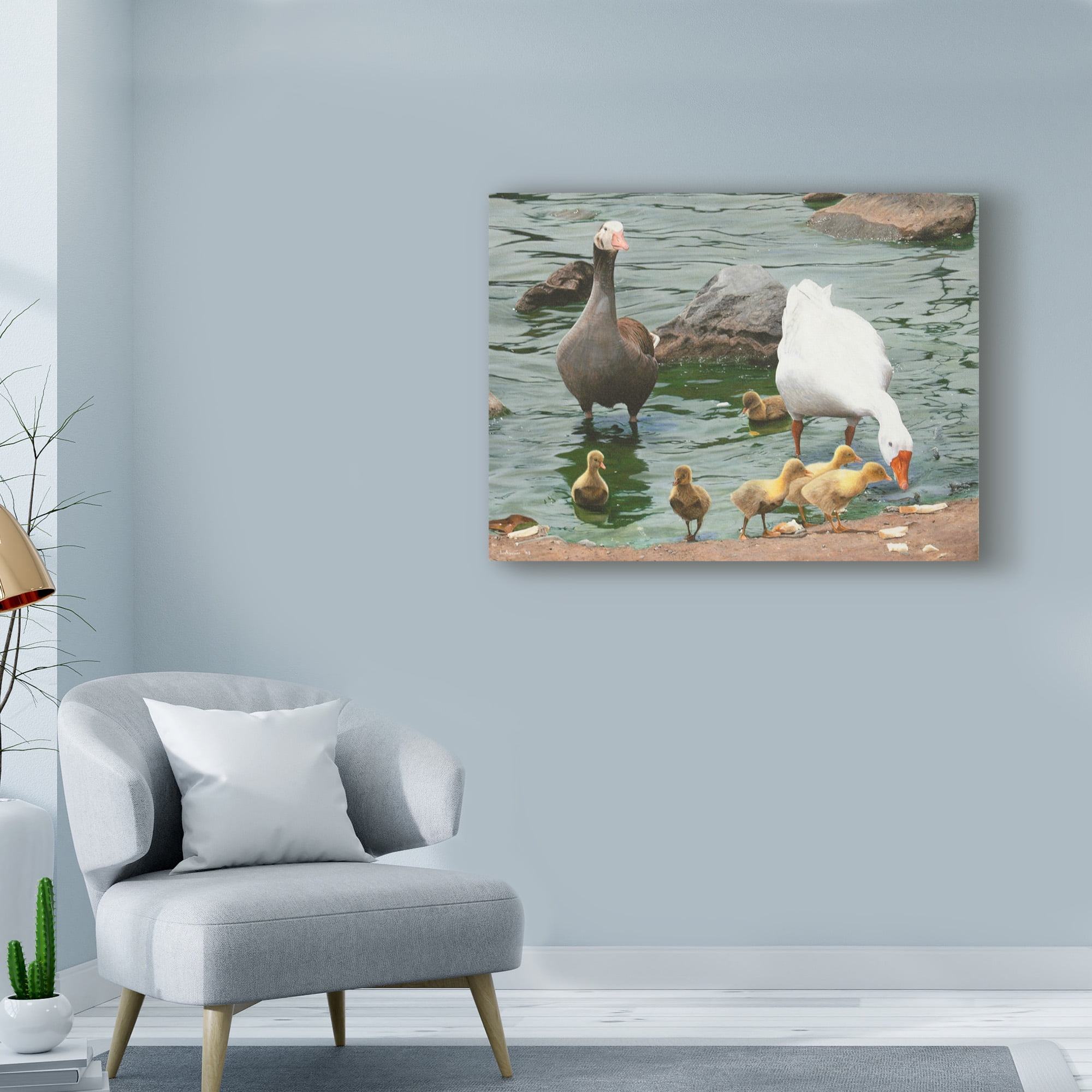 Trademark Fine Art 'The Family Ducks' Canvas Art by Luis Aguirre