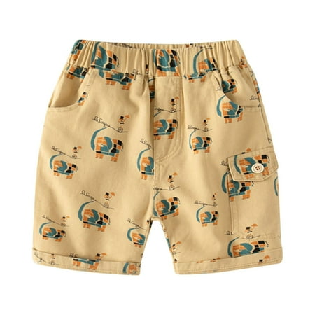 

EnJoCho Toddler Summer Beach Shorts Children Boys Pull On Cartoon Prints Pockets Sports Jogger Workout Cargo Pants Shorts Slim Fit Pants Boys 14 12 18month Girl Summer Lined Casual Pants Youth