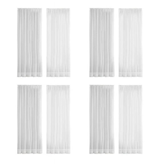 Window White Sheer Curtains 84 Inches Long 8 Panels Sheer White Curtains Clear Curtains Basic Rod Pocket Panel