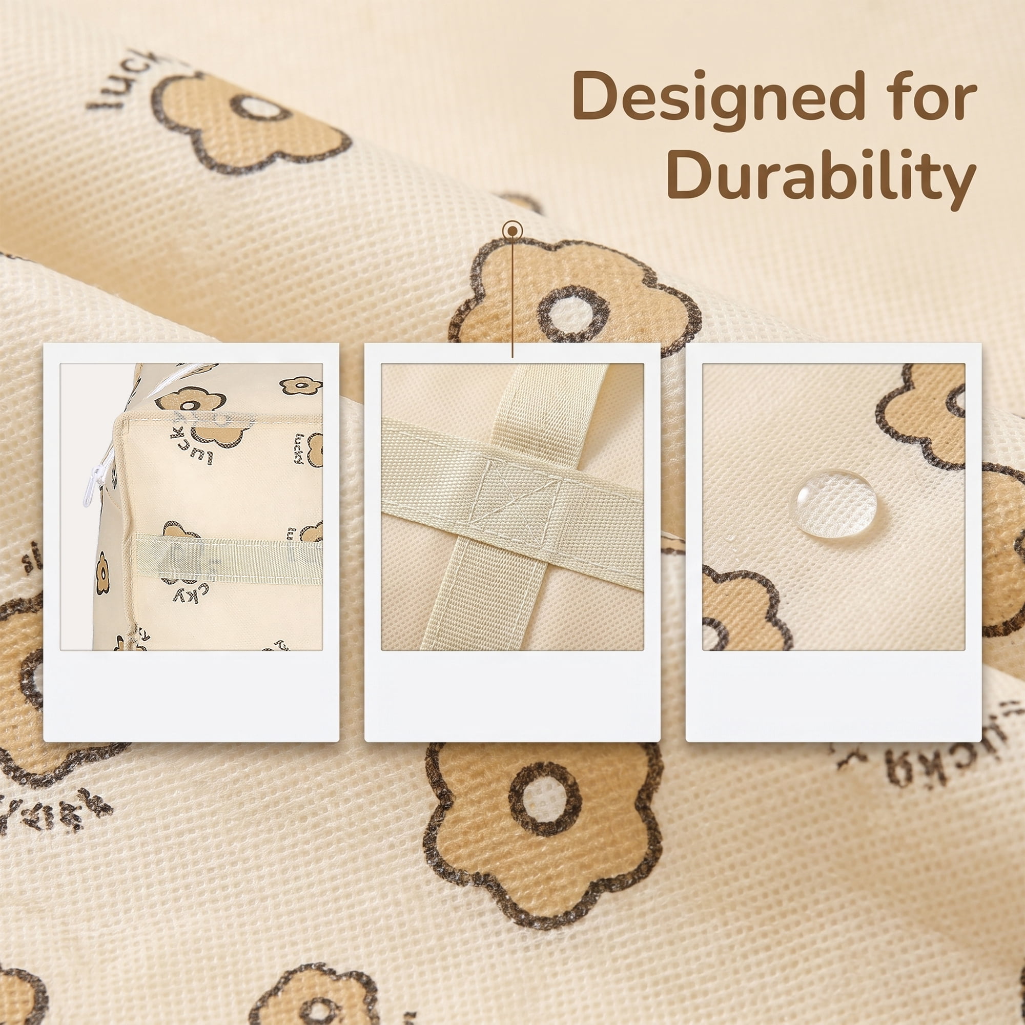 Unique Bargains Foldable Storage Bags for Organizing Clothing Flower 31.5"x19.7"x9.8"