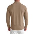 thumbnail image 4 of Hearthz Mens Polo Shirts Soft Breathable Moisture Wicking Long Sleeve Work Shirts for Men Solid Color Collared Mens Golf Polos Khaki S, 4 of 5