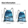 thumbnail image 4 of Drawstring Backpack - Cottage Snow Northern Lights Splash Proof Small Drawstring Gym Bag for Women Men, Cinch Sports String Bag Backpack for Travel Swimming Beach, 4 of 8
