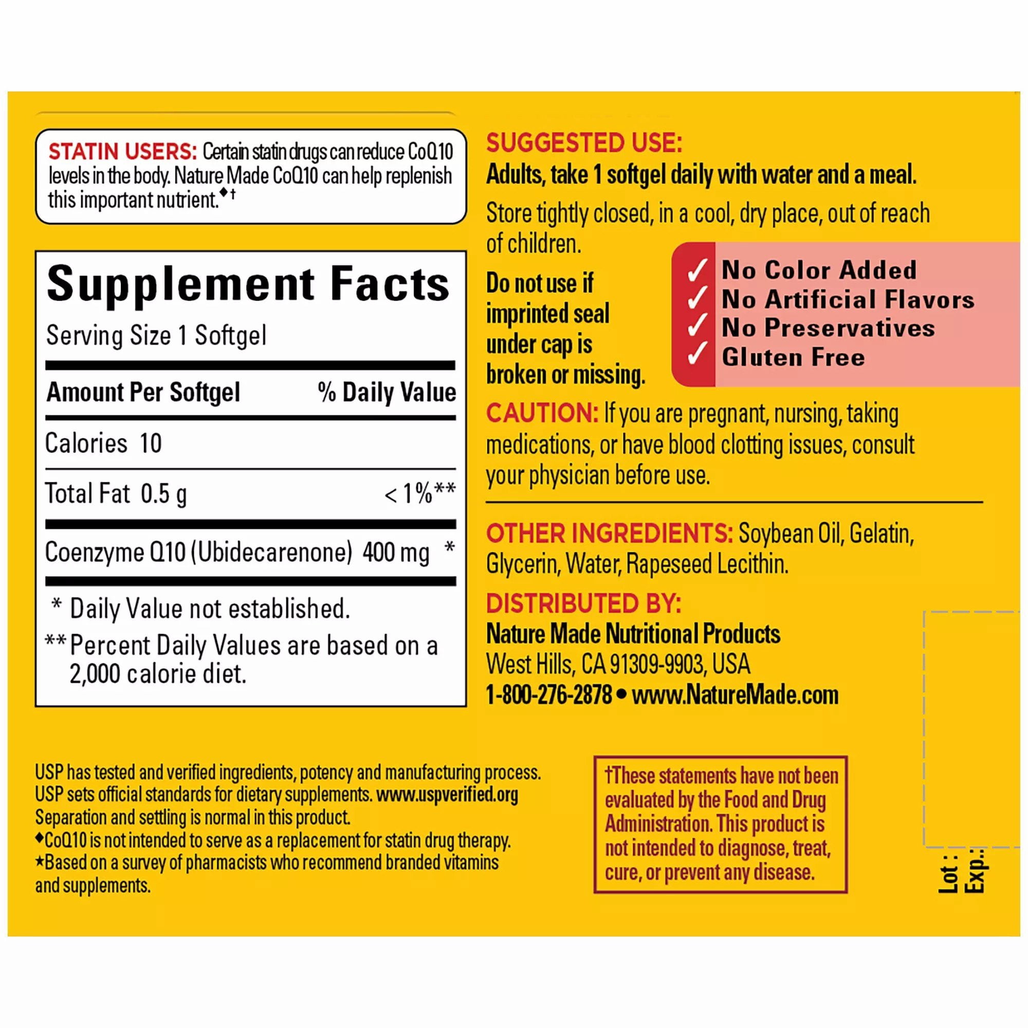 Nature Made CoQ10 400 mg Softgels, 40 Count