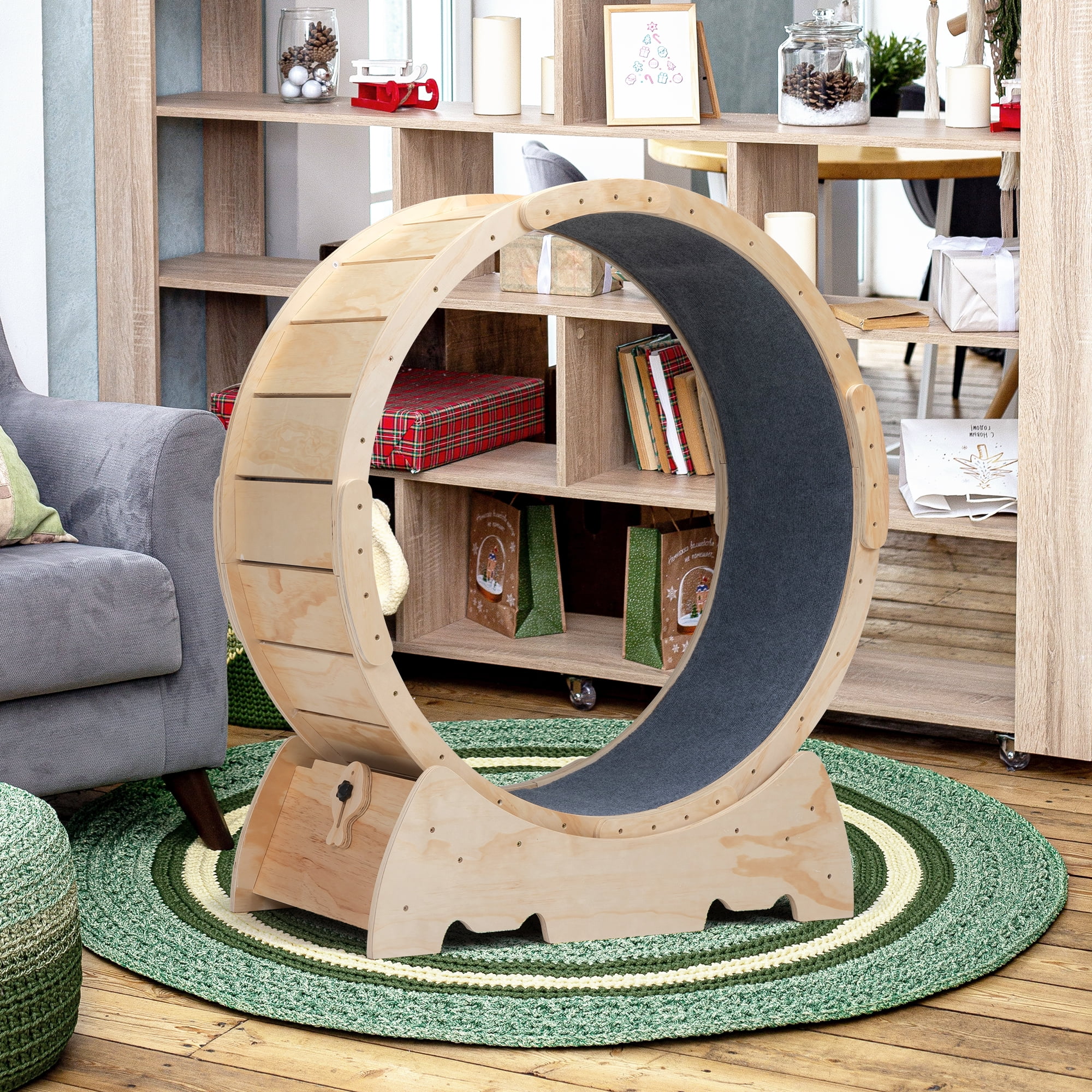 Pefilos 36" Cat Exercise Wheel for Indoor Cats, Cat Running Wheel with Carpeted Runway, Cat Sport Treadmill Wheel for Kitty’s Longer Life, Beige Pefilos 36" Cat Exercise Wheel for Indoor Cats, Cat Running Wheel with Carpeted Runway, Cat Sport Treadmill Wheel for Kitty’s Longer Life, Beige