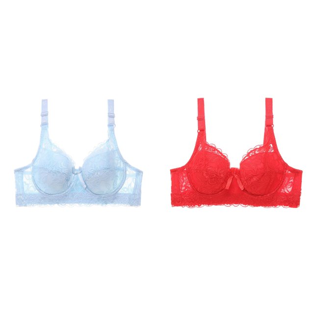(2-Pack) Rinsvye Womens Lace Bra With Padded Cups Enhancement Push Up Bra For Natural Lift And Comfort Everyday Wear