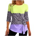 thumbnail image 2 of Qertyioot Femmes Mode Été Décontracté Imprimé Col Rond T-shirt Ample Hauts Blouse Chandail, 2 of 5