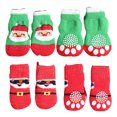 thumbnail image 1 of Calcetines navideños para perros Mascotas para uso en interiores, 4 piezas Protectores de patas para mascotas Zhivalor CPB-CJZ563-2, 1 of 5