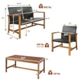 thumbnail image 2 of Gymax 8PCS Patio Conversation Set Outdoor Furniture Set w/ Acacia Wood Frame, 2 of 10