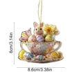thumbnail image 3 of Rijanmt Easter Crystal Bunny Egg Acrylic Hanging Ornament,Bunny Hanging Ornament Mini Colorful Easter Egg Designed Cartoon 2D Flat Tree Ornaments For Home Holiday Party Diy Decor,C 3.26X3.14In, 3 of 6