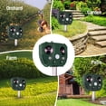 thumbnail image 4 of KCASA 2Pcs Ultrasonic Animal Repeller, Solar Ultrasonic Pest Repeller Animal Control Bird Dog Cat Deterrent Repeller Insect Repellent for Garden Patio with PIR Sensor Flash Light, 4 of 8