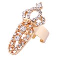 thumbnail image 3 of Corona Bowknot Crystal Finger Nail Art Anillos Armadura Dorada Anillo Cola Conjunta Joyería para Fiesta 9#, 3 of 8