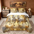 thumbnail image 3 of Erosebridal Galloping Horses Bedding Comforter Set, Farmhouse Animal Queen Bedding Sets, 3 of 6