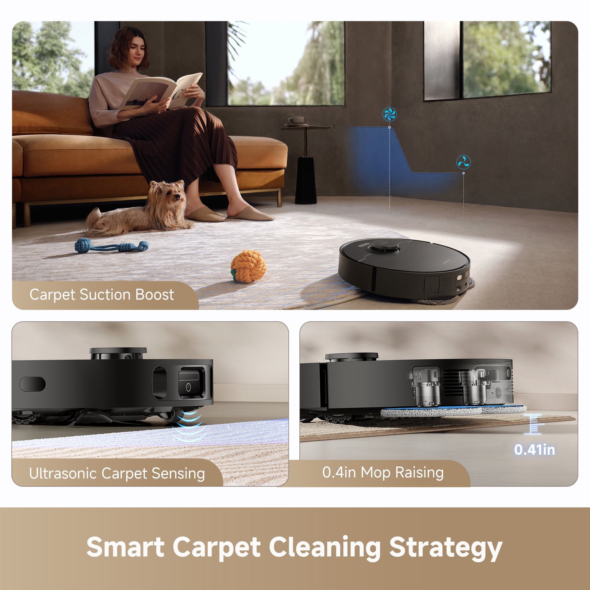 Dreame GoVac 400 Robot Vacuum and Mop with Auto-Empty, Mop Self-Cleaning, 13KPa Suction, Ultrasonic Carpet Sensing