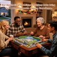 thumbnail image 2 of Mini 21" x 21" Mahjong Mat for Travel Mediterranean Coastal Village Flowers Lemon Trees Non-Slip Noise Reduction Mahjong Tiles for Dominoes Poker Card, 2 of 6