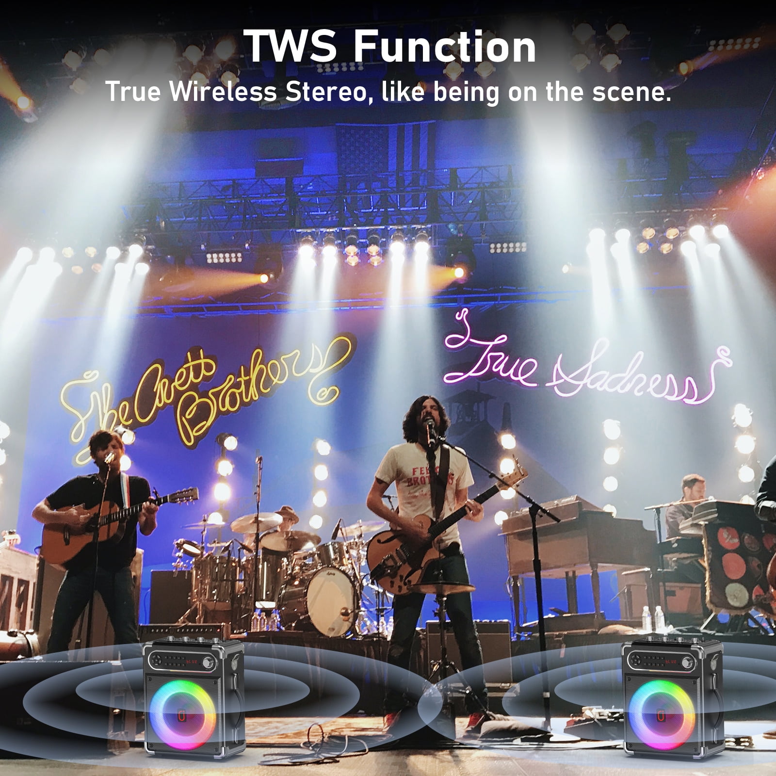 FanFun Karaoke Machine for Adult, Portable Bluetooth Speaker for Party, Home Karaoke System with 2 Microphones, Dj Lights