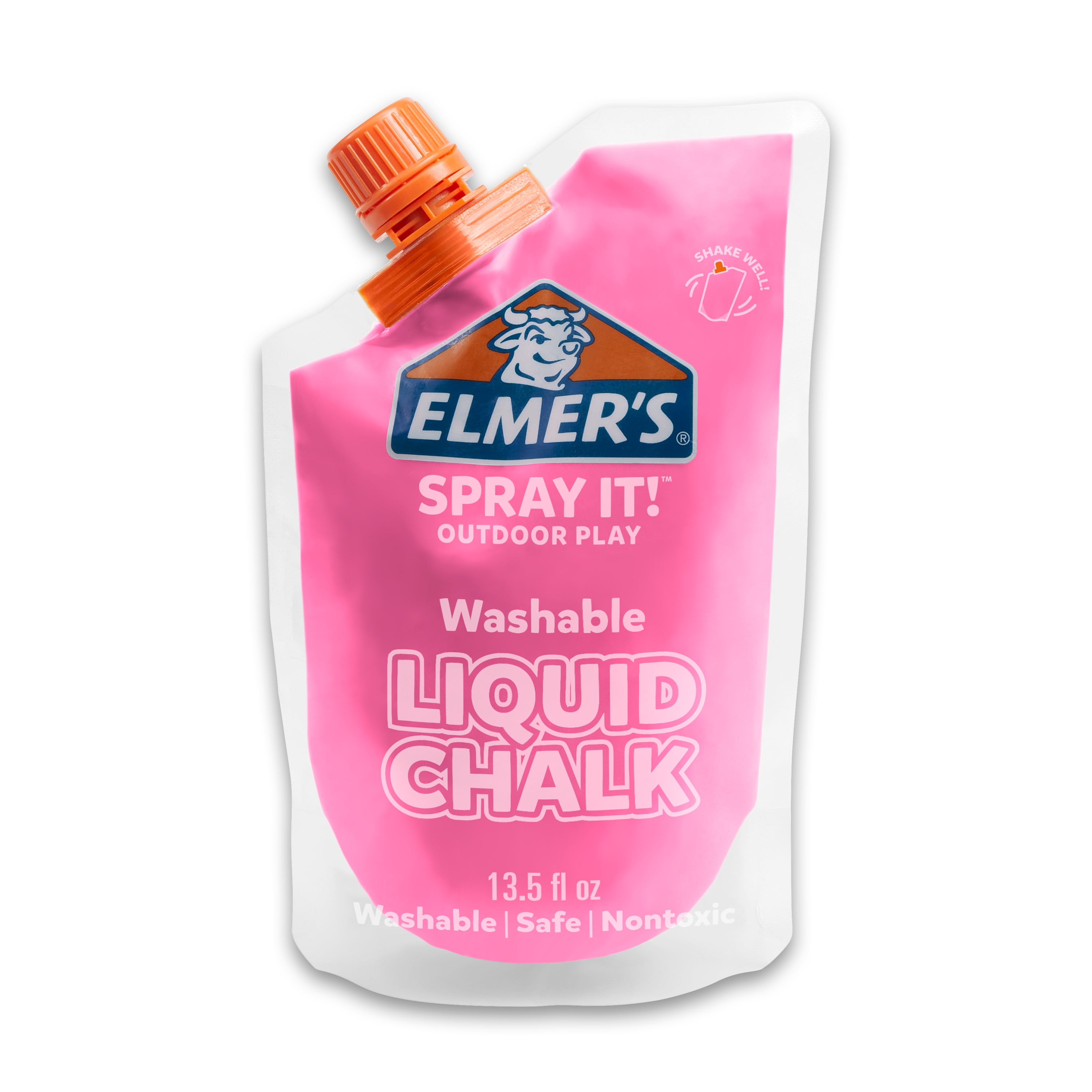 Elmer's Spray It! Outdoor Play Washable Liquid Chalk Refill Pouch, Pink