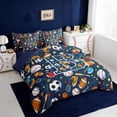 thumbnail image 2 of Erosebridal Initial Alphabet B 7-Piece Twin Bedding Sets,Football Sport Games Kids Bedding Comforter Set For Boys,Reversible navy blue, 2 of 7