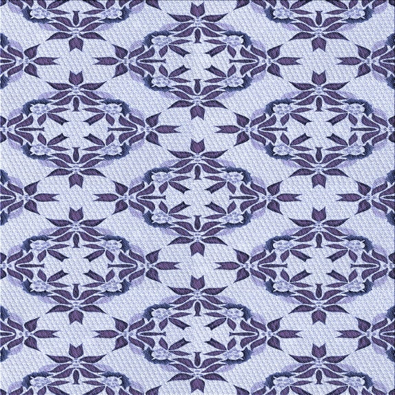 Ahgly Company Machine Washable Indoor Square Transitional Heavenly Blue Area Rugs, 5' Square