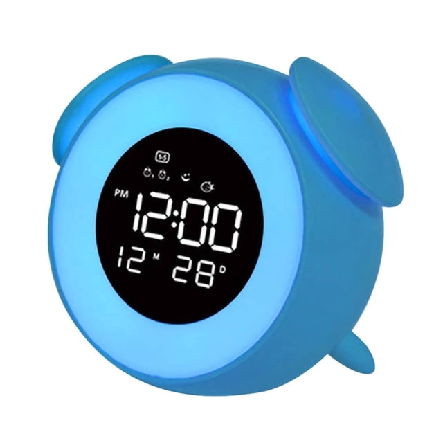 Reloj Despertador Digital LED con Luz de Despertador y Amanecer, Lámpara de Noche para Niños
