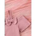 thumbnail image 6 of Gupgi Baby Girl 2Pcs Summer Outfits Short Sleeve Off Shoulder Tops + Flare Pants Set Toddler Clothes, 6 of 9