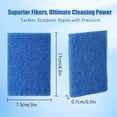 thumbnail image 2 of 100 Pcs Scouring Pads,Heavy Duty Scour Pads,Reusable Dish Scrubber,Non Scratch Household Scrub Pads,Multipurpose Scour Pads for Kitchen Metal Grills Dish Cleaning,4 x 3 inch (Blue), 2 of 7