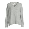 thumbnail image 3 of Dreamers by Debut Women’s Oversized V-Neck Sweater with Long Sleeves, Midweight, Sizes XS-XL, 3 of 5
