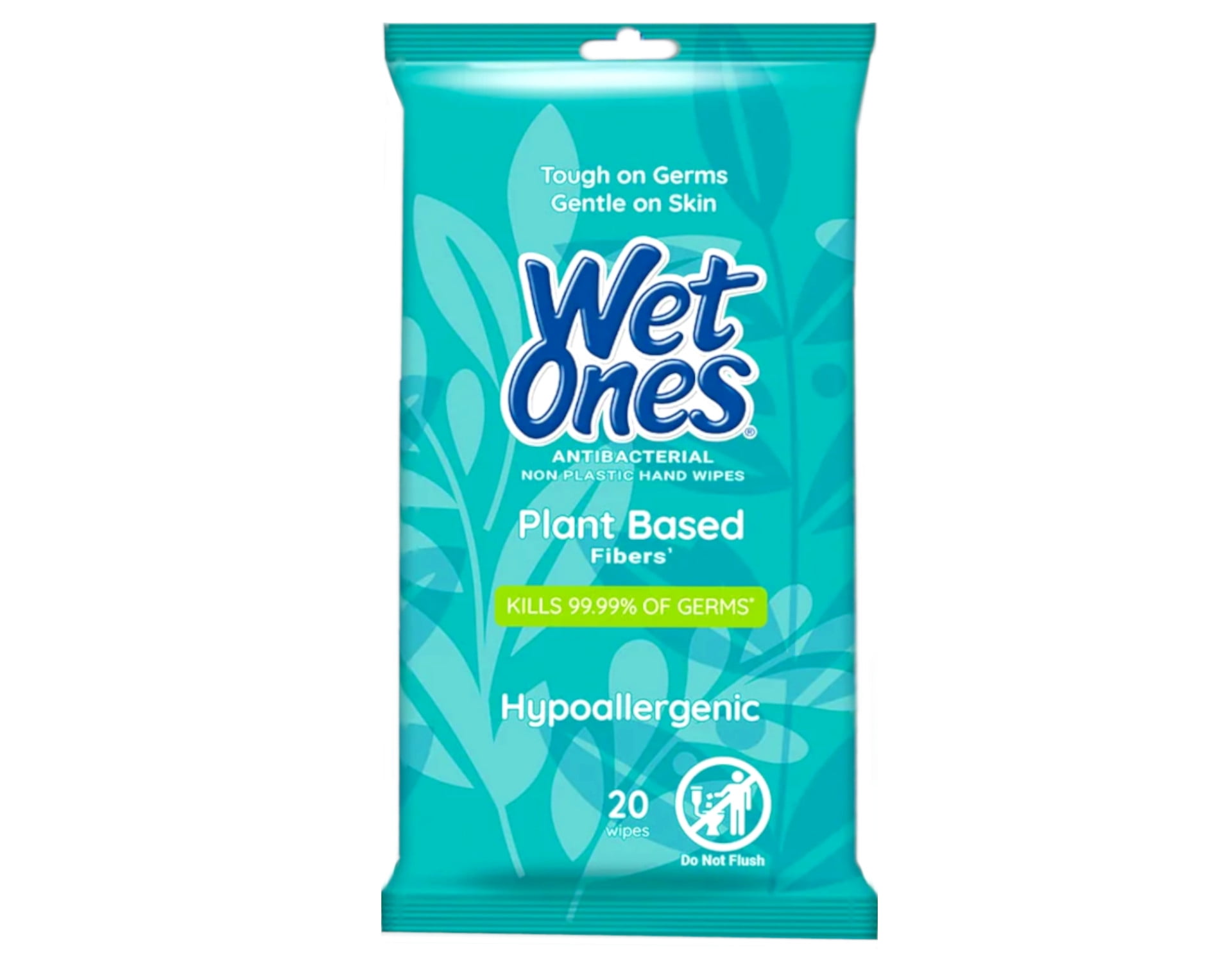 Wet Ones Antibacterial Plant Based Fiber Hypoallergenic Hand Wipes, 20