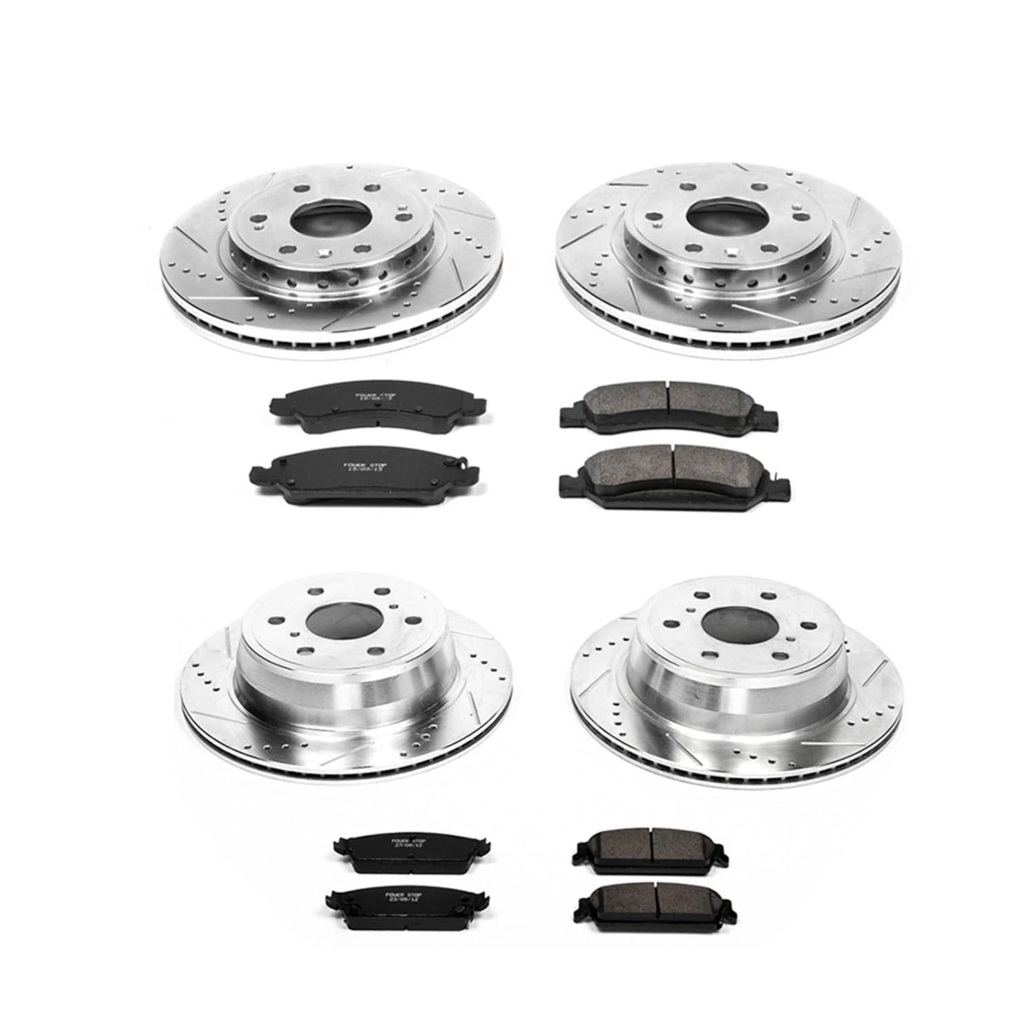 PowerStop Front and Rear Z23 Evolution Sport Carbon-Fiber Ceramic Brake Pad and Drilled & Slotted Rotor Kit Fits: CHEVROLET Select Models K5520