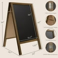 thumbnail image 2 of Extra Large Wooden 40" x 22" Chalkboard, A Frame Chalkboard Sign Double-Sided Sidewalk Chalkboard Easel, Sturdy Sandwich Board for Restaurant, Business or Wedding (Brown), 2 of 14