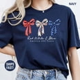 thumbnail image 4 of America 250 Years Shirt, Patriotic Coquette Bow Shirt Red White Blue Tee, 4th of July Tshirt, 250th Anniversary Tee for Women Summer, 4 of 5