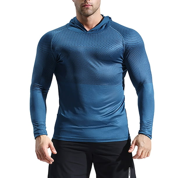 Compression Rashguard Men's Hooded Fitness T Shirt - Men's Fitness