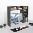 thumbnail image 4 of Modern Desktop Storage Organizer, Desktop Bookshelf Holder Computer Rack Desk Organizer (Black), 4 of 8
