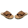 thumbnail image 2 of Loliuicca Women's Cross Strap Sandals Dressy Open Toe Flat Sandals Non Slip, 2 of 5