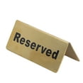 thumbnail image 1 of Letrero de mesa de metal de acero inoxidable resistente de doble cara que ahorra espacio Letrero de mesa dorado para fiestas Bodas Hotel Reservado, 1 of 10