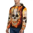 thumbnail image 3 of Wukai Satanic Skull Print Men Hoodies Fleece Sweatshirts Long Sleeve Sweaters Pullover Fall Outfits Winter Clothes-Large, 3 of 7