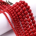 thumbnail image 2 of Cuentas redondas sueltas de piedra de ágata, turquesa, amazonita y coral rojo natural para hacer joyas, pulseras, collares y manualidades hechas a mano, 2 of 5