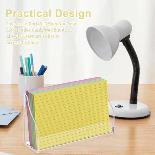 5x8 Acrylic Index Card Holder Index Card Display Stand For Desk Note Cards File Box Postcard Holder Business Stand Display Index Organizer Case for Office Business Desktop(No Cards)