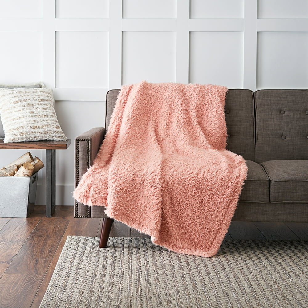 Better Homes&gardens Bhg Mohair Throw Pink - Walmart.com - Walmart.com