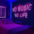 thumbnail image 5 of 1pc NO MUSIC NO LIFE Fluorescent tapestry, UV black light floral and plant tapestry, bedroom home decoration wall hanging (GT3829,130x150cm), 5 of 6