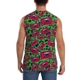 thumbnail image 4 of Lsque Graffiti Tape Print Men's Cotton Blend Sleeveless Muscle Shirts (S-3XL)- Moisture Wicking, Odor Protection, UPF 30+,3X-Large, 4 of 8