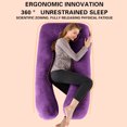 thumbnail image 4 of UNLLLL U shaped Maternity Pillow Cover, 1 Pc Washable Removable Pillowcase, Soft Skin Friendly Crystal Velvet, Without Pillow Filling, for Pregnant Women (59.06x31.50 Ins, Purple), 4 of 8