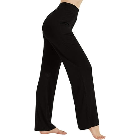 

FELEMO Women s Bootcut Yoga Pants High Waist Workout Pants 4 Way Stretch Tummy Control Work Pants Flare Pants（BLACK/L）