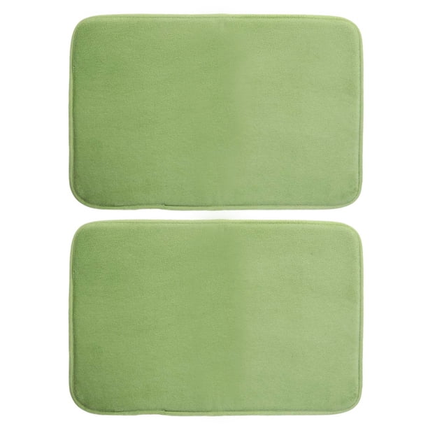 2 alfombrillas de baño antideslizantes de esponja coral superabsorbentes (verde claro) - 40 x 60 cm