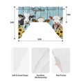 thumbnail image 5 of Farmhouse Cow Swag Valances for Windows, Small Curtains Drapes, Cabin Sunflowers Animals Blue Wooden Grain Kitchen Window Curtains Over Sink Window Treatment Valance for Bedroom/Bathroom 56"x36", 5 of 5