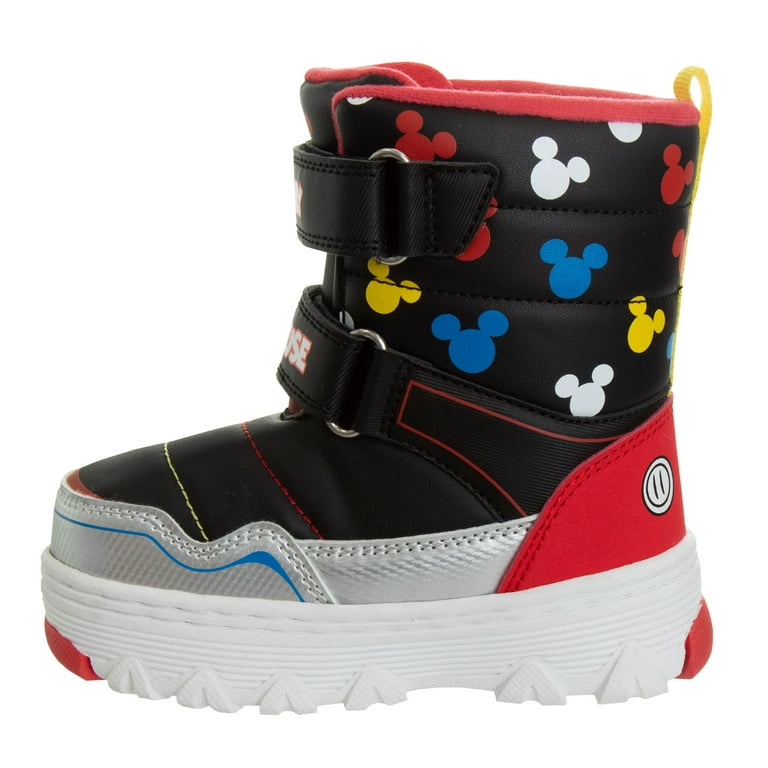 Disney Mickey Mouse Snow Boots Kids Water Resistant Winter Boots Toddler Little Kid